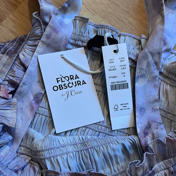 NWT J. Crew Women’s Flora Obsura Collection Satin Tank in Lavender Fields S - Picture 2 of 7